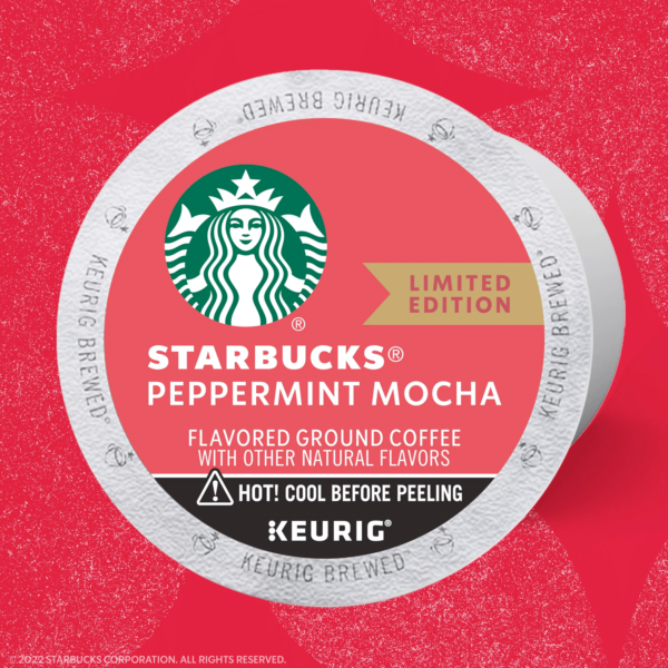 Starbucks Peppermint Mocha, Flavored K-Cup Coffee Pods, 100 Arabica, Naturally Flavored, Limited Edition, 22 ct - Image 3