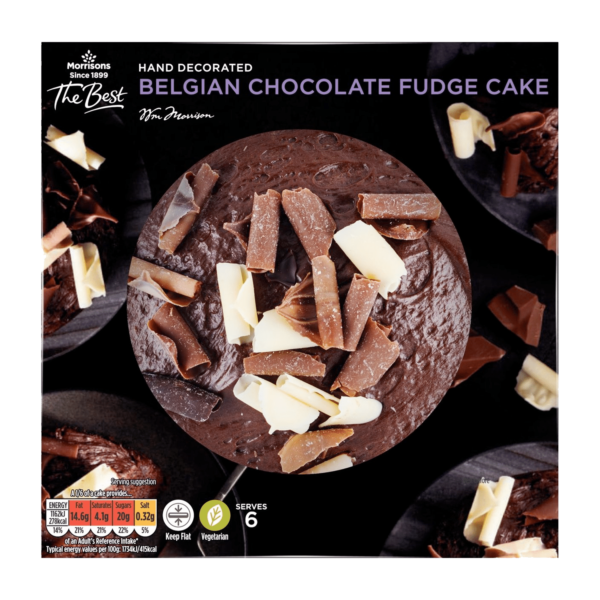 Morrisons The Best Hand Decorated Belgian Chocolate Fudge Cake Serves 6